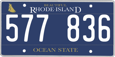RI license plate 577836