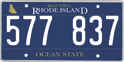 RI license plate 577837