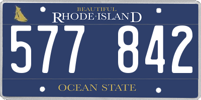 RI license plate 577842