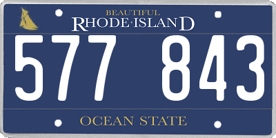 RI license plate 577843