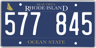 RI license plate 577845