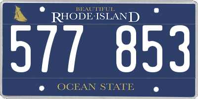 RI license plate 577853