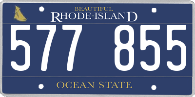RI license plate 577855