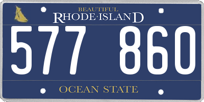 RI license plate 577860