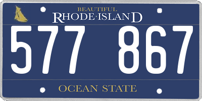 RI license plate 577867
