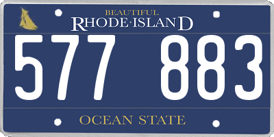RI license plate 577883