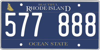 RI license plate 577888