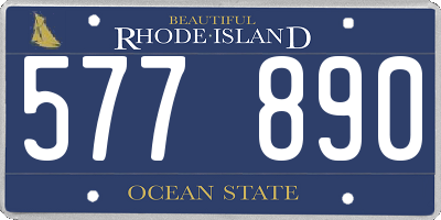 RI license plate 577890