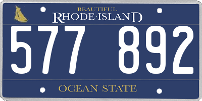 RI license plate 577892