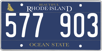 RI license plate 577903