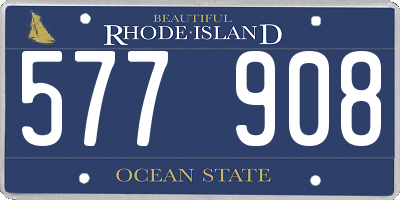 RI license plate 577908