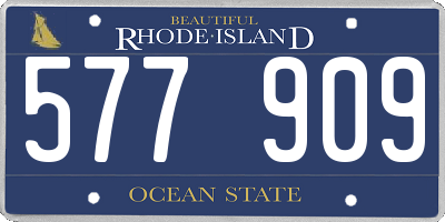 RI license plate 577909