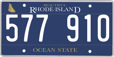 RI license plate 577910