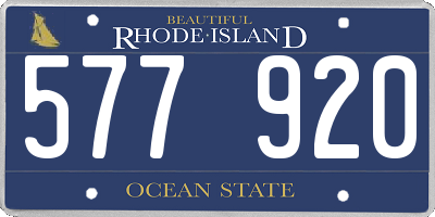 RI license plate 577920