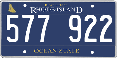RI license plate 577922