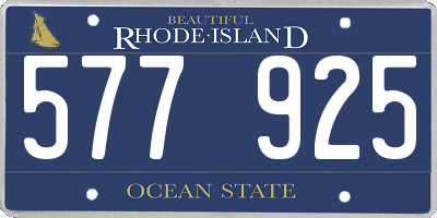 RI license plate 577925