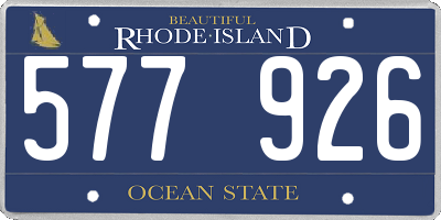 RI license plate 577926