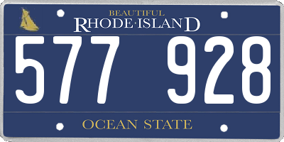 RI license plate 577928