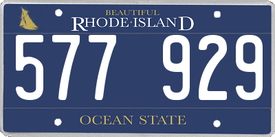 RI license plate 577929