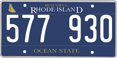 RI license plate 577930