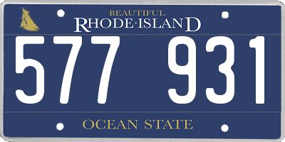 RI license plate 577931