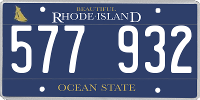 RI license plate 577932