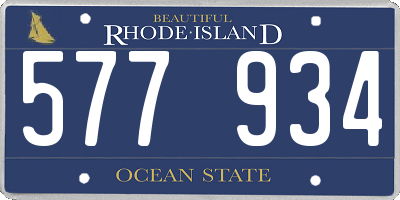 RI license plate 577934