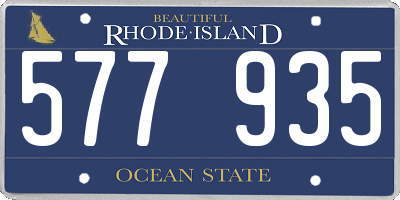 RI license plate 577935