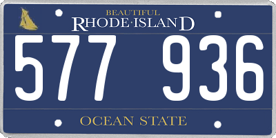RI license plate 577936