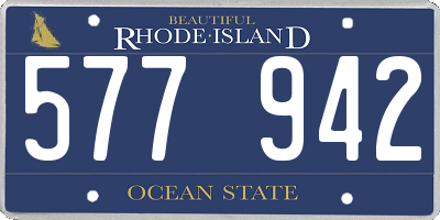 RI license plate 577942