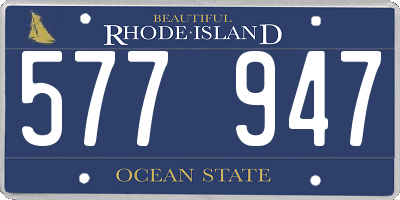 RI license plate 577947