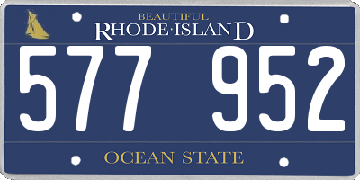 RI license plate 577952