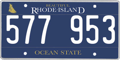 RI license plate 577953