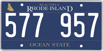 RI license plate 577957