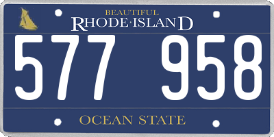 RI license plate 577958