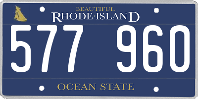 RI license plate 577960