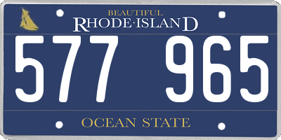 RI license plate 577965