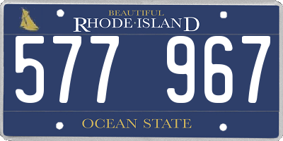 RI license plate 577967