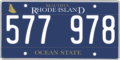 RI license plate 577978