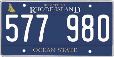 RI license plate 577980