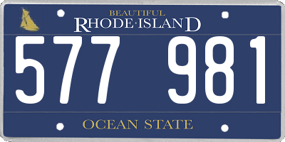 RI license plate 577981