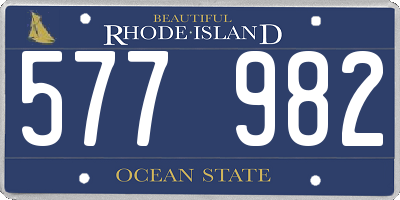 RI license plate 577982