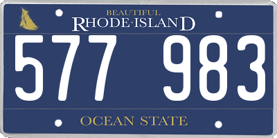 RI license plate 577983