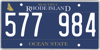 RI license plate 577984