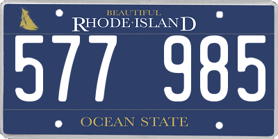 RI license plate 577985
