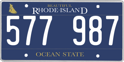 RI license plate 577987