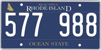 RI license plate 577988