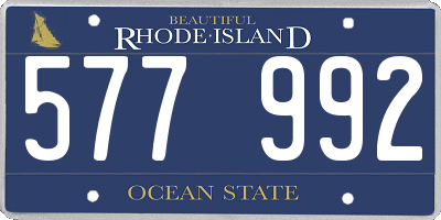 RI license plate 577992