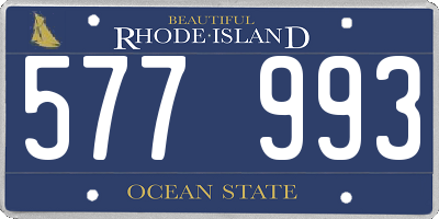 RI license plate 577993