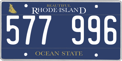 RI license plate 577996